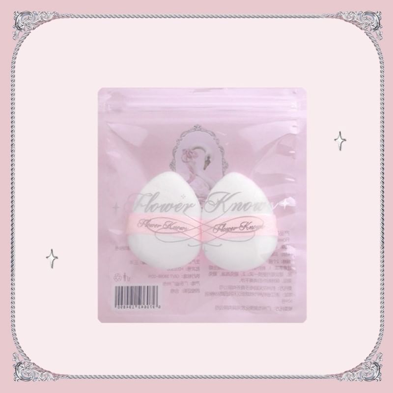 Flower know Mini Finger Makeup Puff For Blush Setting Powder Used Wet Or Dry Soft Skin-friendly2pcs U2 BEAUTY